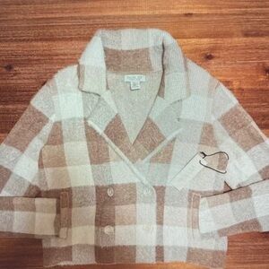 Rachel Zoe Cream and Brown Teddy Jacket